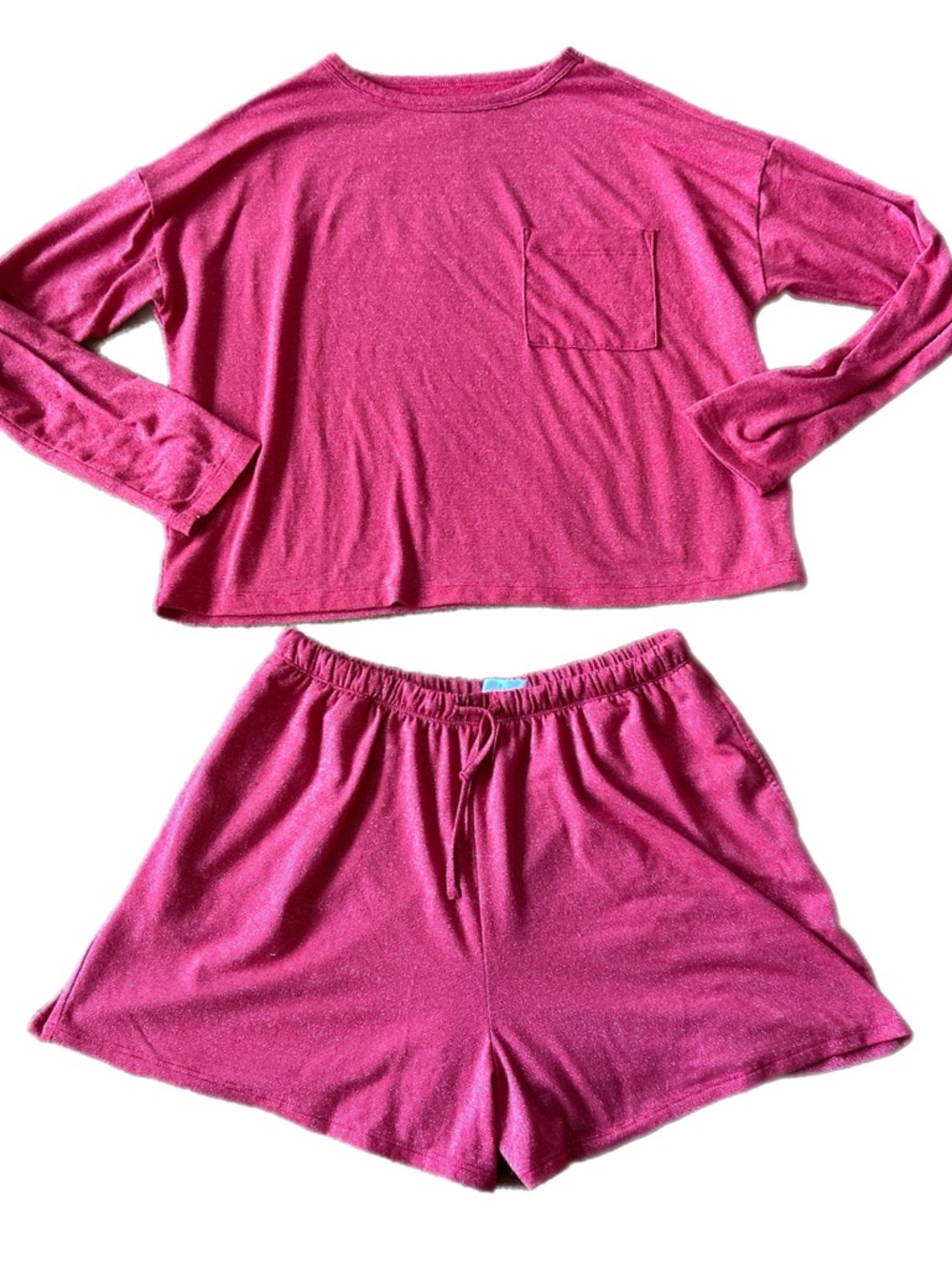 Colsie Women's Res Loungewear Set - Long Sleeve Top and Shorts - Picture 1 of 4